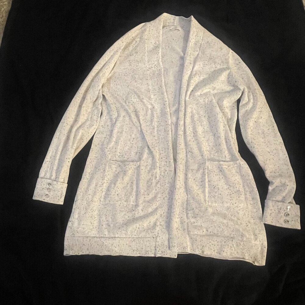 Verve Ami XL Speckled Open Front Cardigan with Pockets